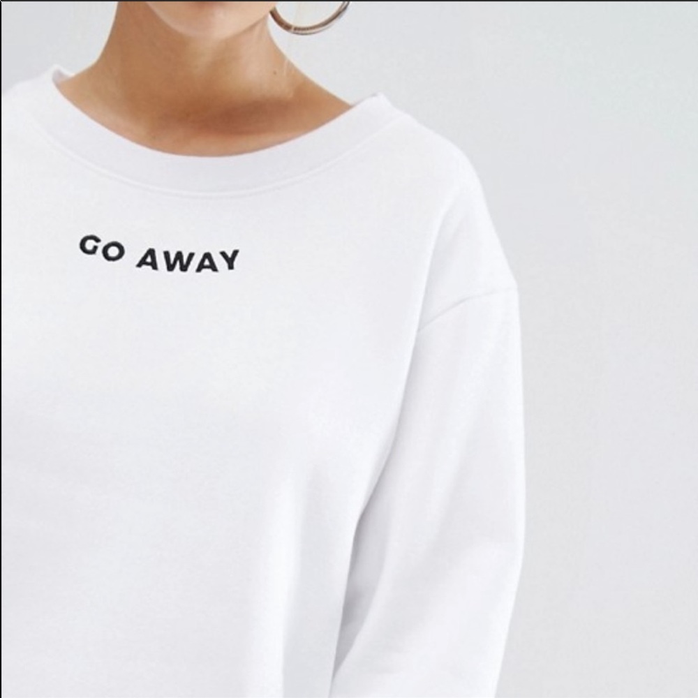 Embroidered Crewneck Sweatshirt, Oversized Fit